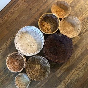 Boho basket wall basket decor set of 8